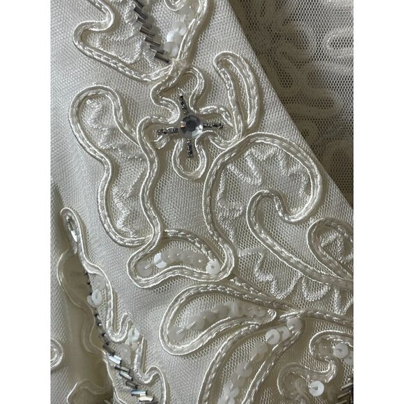 NWT Sue Wong Formal wedding Crystal Beaded White Ivory Knee Length Dress‎ Size 6 - Picture 16 of 16